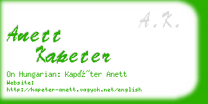 anett kapeter business card